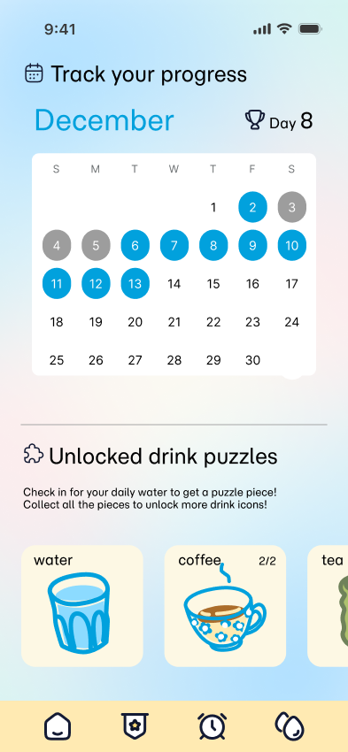 Monthly progress tracker